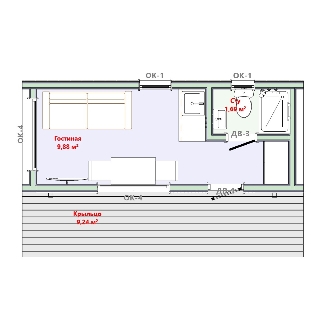 Модульный дом «Глэмп - 15»